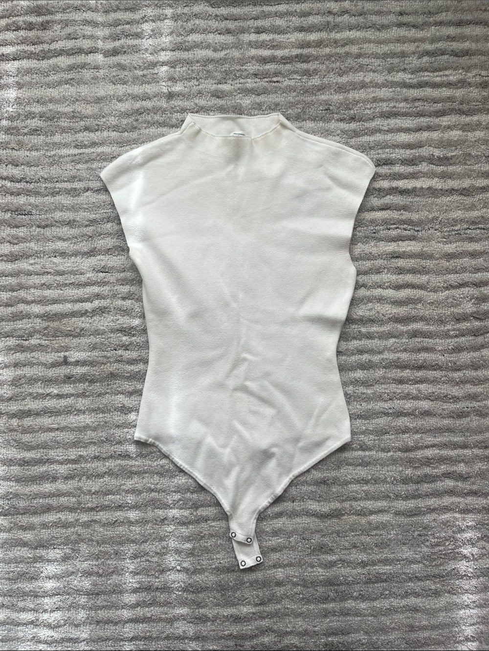 Mock-neck off-white sweater bodysuit